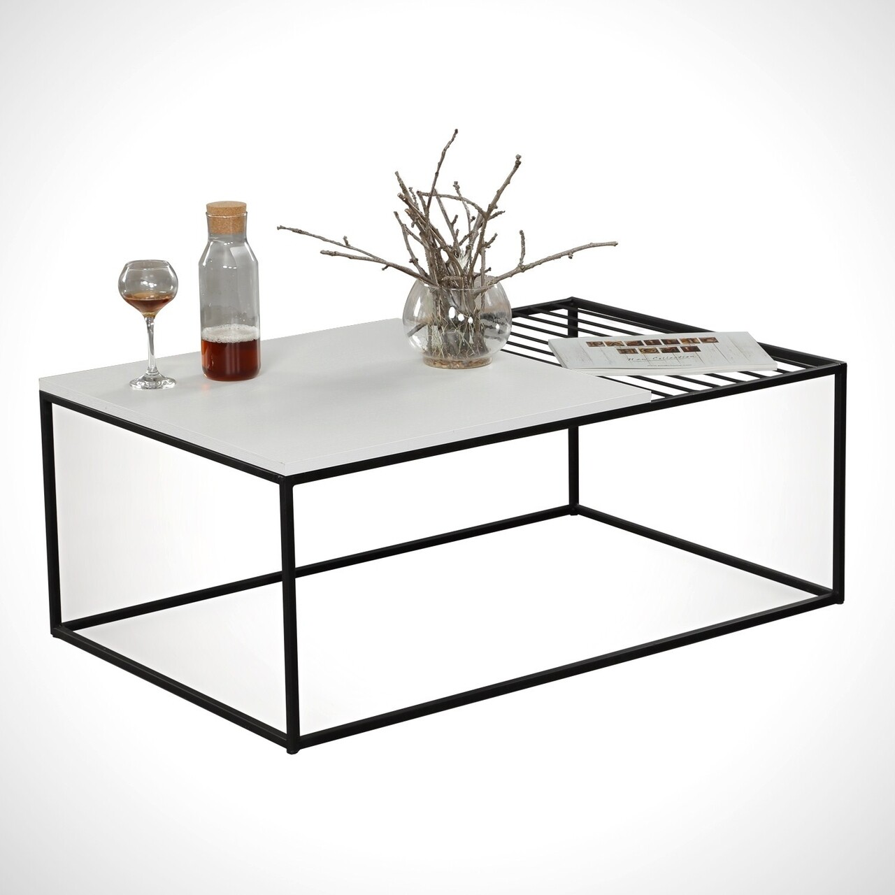 Zinus White Dohányzóasztal, Comforty, 95x55x43 cm, fehér