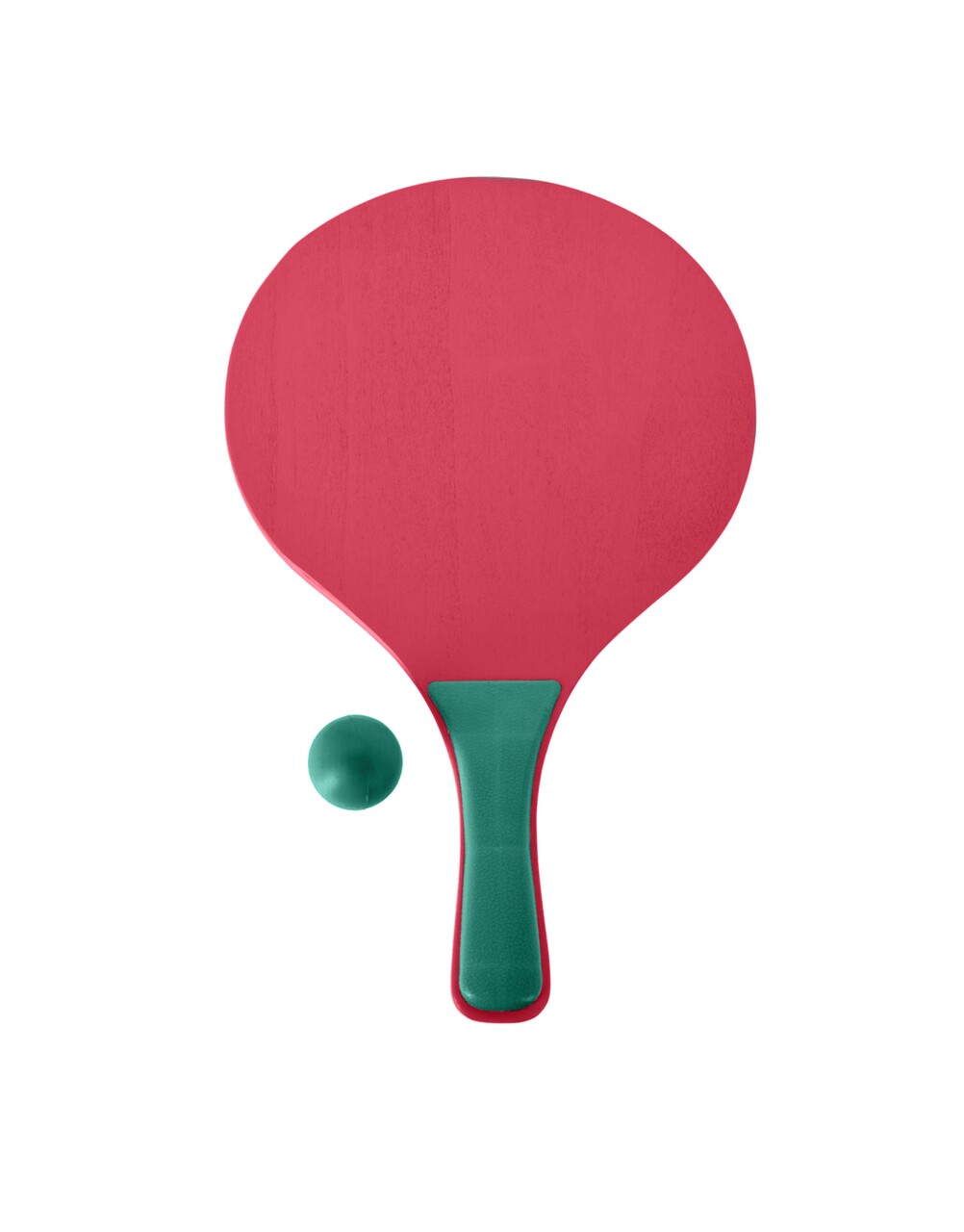 Strand ping-pong készlet, 3 részes, fa, zöld/rózsaszín