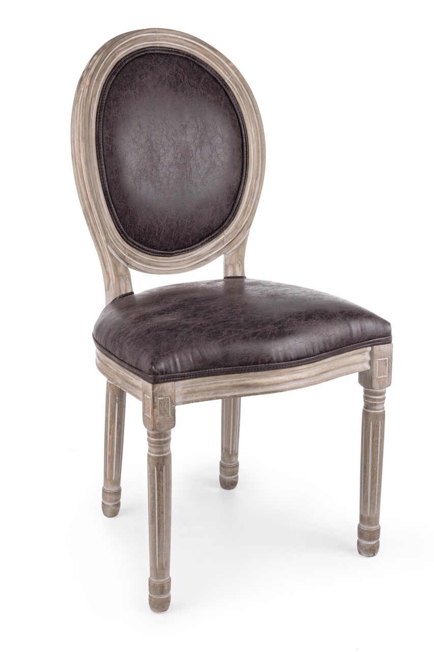 Mathilde szék, bizzotto, fa/poliészter, 48x46x96 cm, sötétbarna