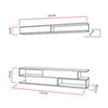 Sims TV Komód polccal, Decorotika, 176x31.5x39 cm, fehér/bézs