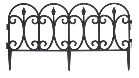 Fence Mini kerítés, 4 db, 60x30 cm, polipropilén, fekete