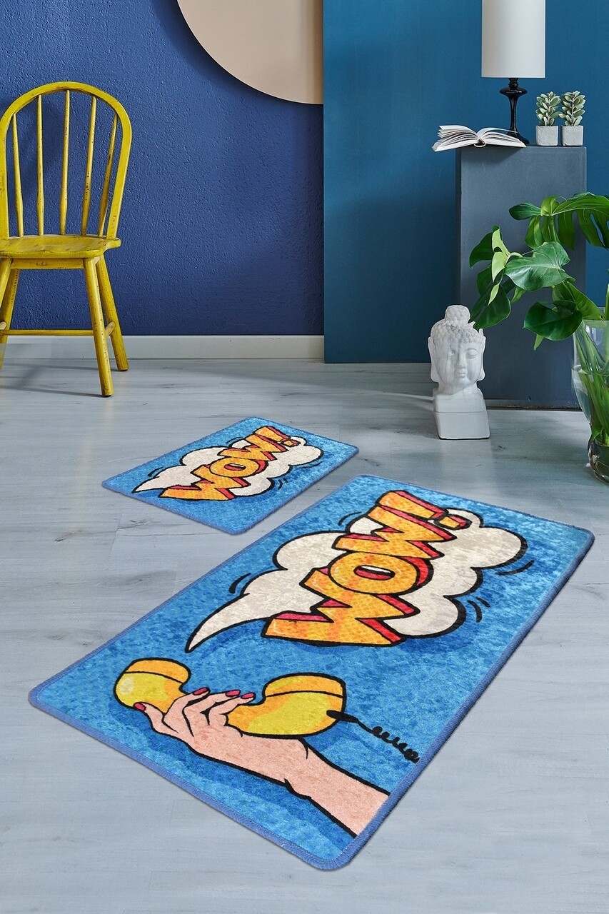 Wow 2 db Fürdőszobai szőnyeg, Chilai, 50x60 cm/60x100 cm, színes