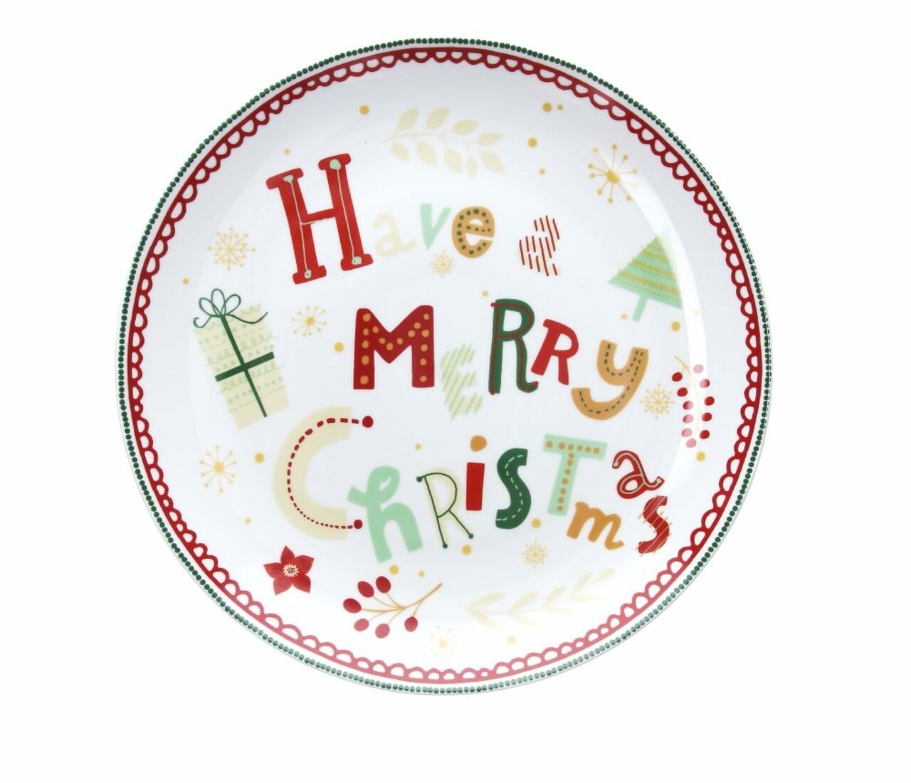 Panettone tányér, Tognana, Christmas Be Merry, 30 cm Ø, porcelán, többszínű