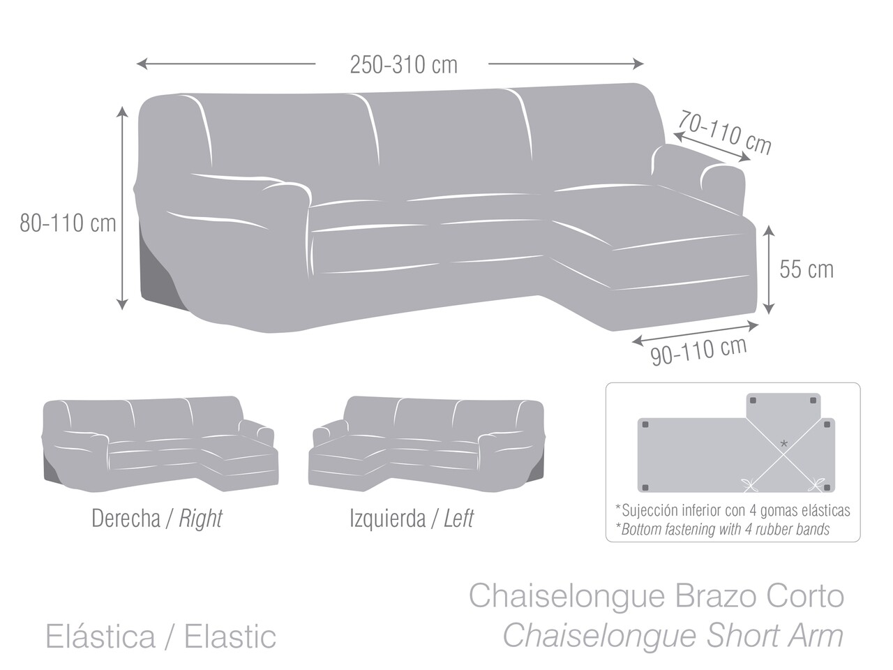 Bi-stretch Elasztikus Jobb Sarokhuzat, Achilles, Rövid Kar, Barna C / 7