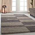 Shaggy Kenya Előszoba szőnyeg, Taupe line, Decorino, 80x250 cm, polipropilén, szürke