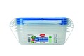 Három téglalap alakú serpenyő fedéllel, Snips, Lock, 0,6 L, polipropilén, kék