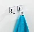 2 db öntapadó törülközőtartó készlet, Weko, Quadro Vacuum-Loc®, 6 x 7 x 5 cm, rozsdamentes acél / műanyag
