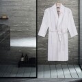 Uniszex fürdőköpeny, Beverly Hills Polo Club, 100% pamut, XS/S, fehér/bézs