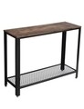 Konzol 1 polccal, Vasagle, 101.5 x 35 x 80 cm, vas/PAL, rusztikus barna