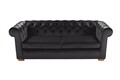 Oxford Chesterfield Kihúzható kanapé, 88x216x75 cm, 3 személyes, grafit szürke