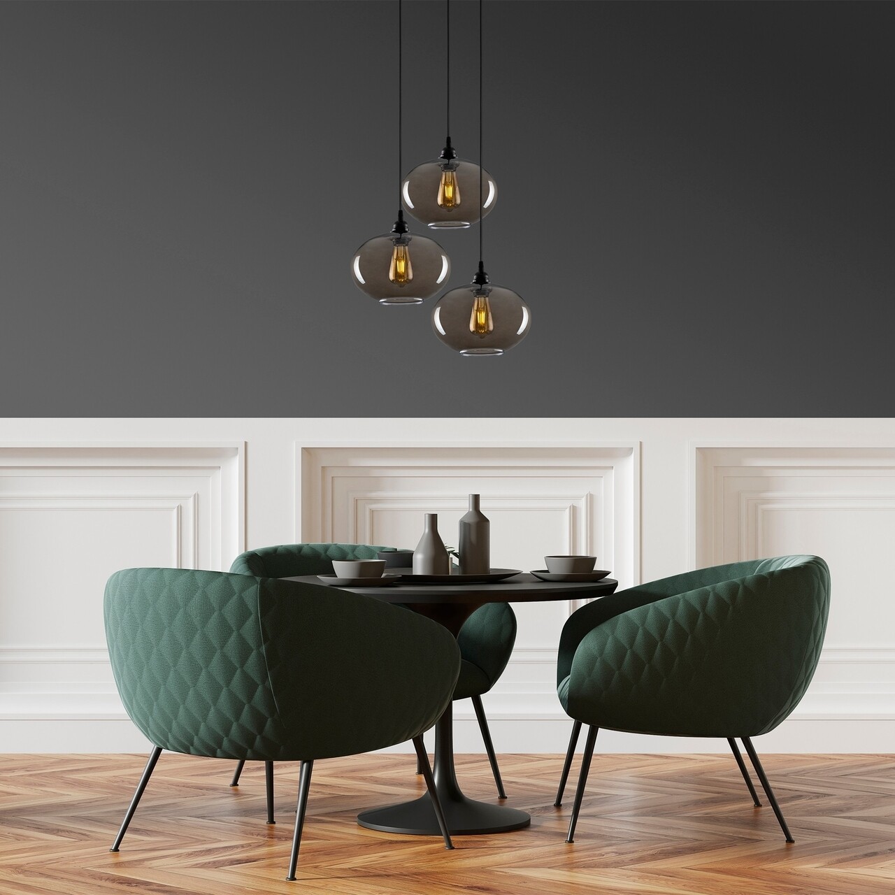 Csillár, Opviq, - 051, E27, 60 W, fém / üveg