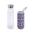 Palack hőszigetelő borítással Nyilak, Iris Barcelona, ​​550 ml, boroszilikát / neoprén palack, lila