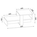 Dohányzóasztal PWF-0307, ​​Pakoworld, 80x43,5x32,5 cm, melamin forgácslap, dió / fehér