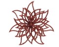 Poinsettia dekoráció, Decoris, 14x5 cm, műanyag, piros