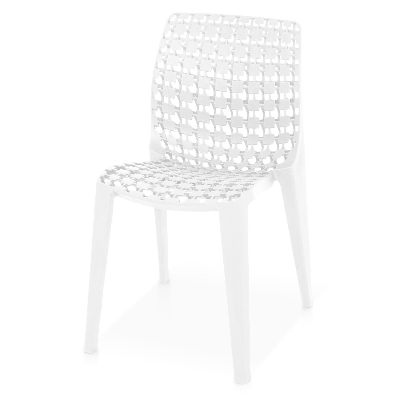 Egymásra rakható szék, szürke, 48 x 52 x 80 cm, műanyag, fehér