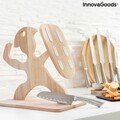 Spartan InnovaGoods Késkészlet fa tartóval, 7 darabos, rozsdamentes acél/fa