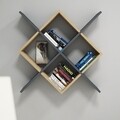 Semo Fali polc, Puqa Design, 79x19,6x79 cm, szafír/antracit szürke