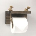 Evila Originals WC papírtartó polccal, 17x10x10 cm, lucfenyő, barna