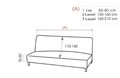 Bi-stretch Elasztikus kanapéhuzat, Belmarti, Viena, click-clack, kétszemélyes, jacquard, zöld
