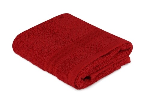 Szivárványos fürdőlepedő, Hobby, 30x50 cm, pamut, piros