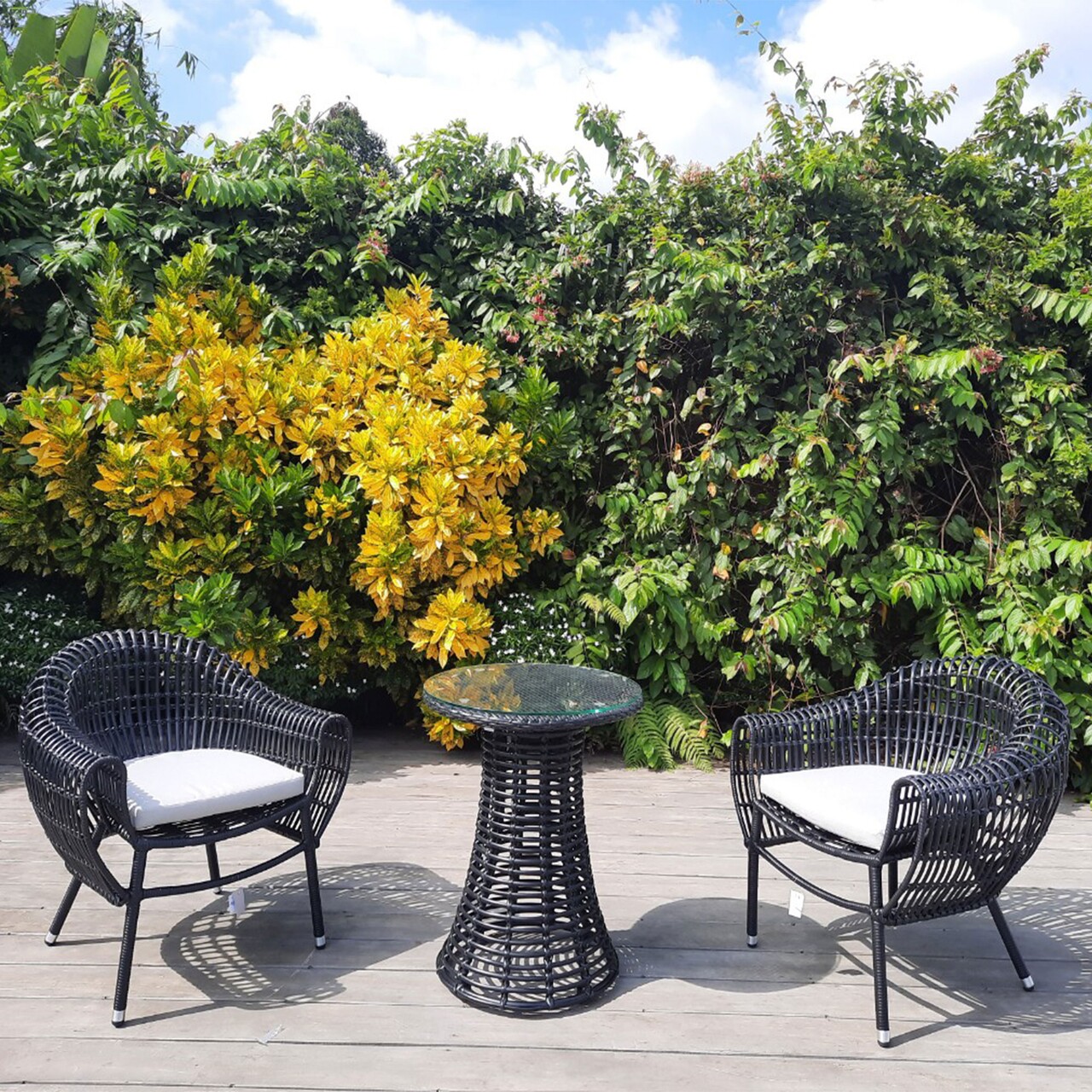 Maison alcudia kerti/terasz bútor szett, 2 fotel + asztalka, alcudia, alumínium, fekete/szürke