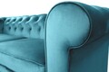 Oxford Chesterfield Kihúzhatós kanapé, 88x216x75 cm, 3 személyes, azúr