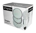 18 részes étkészlet, Tognana, Metropolis Graphic, porcelán, fekete-fehér