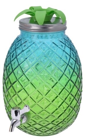 Ital adagoló Beverage, 4,7 l, üveg, zöld/kék