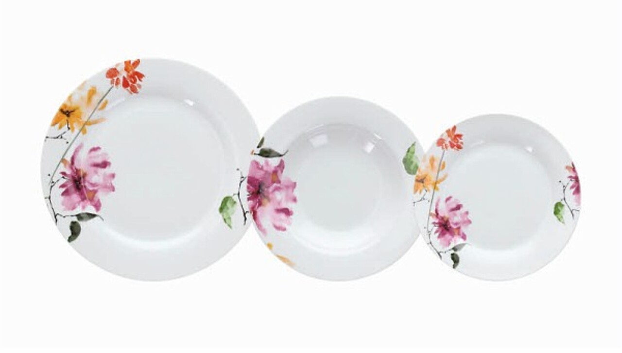 Tognana 18 darabos Étkészlet, Olimpia Camelia, porcelán, színes