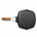 Delis Grill serpenyő levehető nyéllel, Vanora Home, 24 x 3.5 cm, szénacél, fekete