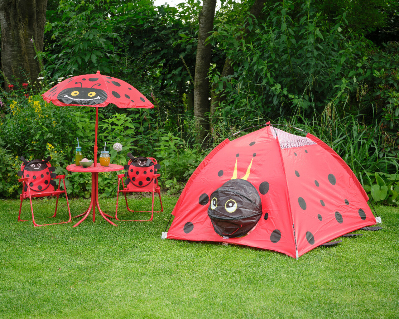 Gyermek Kerti Bútorkészlet Ladybug, Decoris, 4 Db, Piros