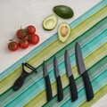 5 darabos, Cook stílusú késkészlet, Heinner, kerámia, fekete