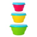 U-grow 3 db Mély tál fedővel, 160 ml/240 ml/ 340 ml, kék/sárga