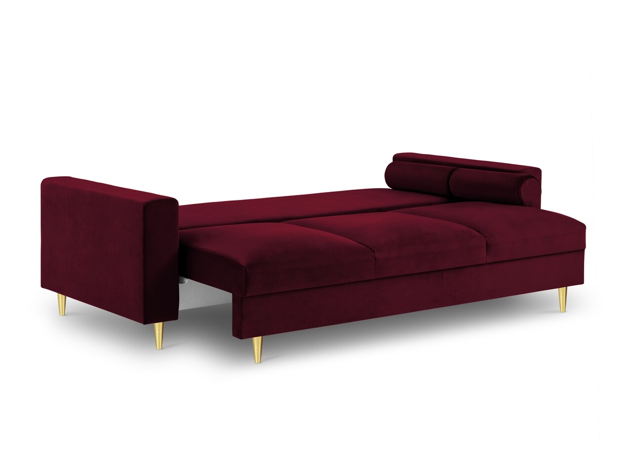 Mimosa Kihúzhatós Kanapé, Mazzini Sofas, 3 Személyes, Tárolóládával, 220x100x92 Cm, Bársony, Piros