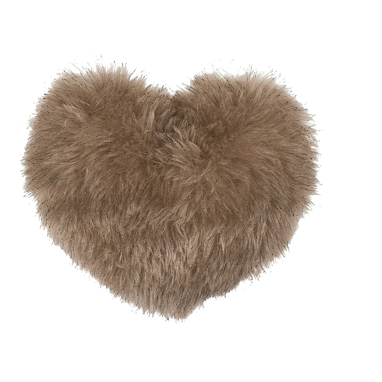 Heart Fake Fur Dekoratív Párna