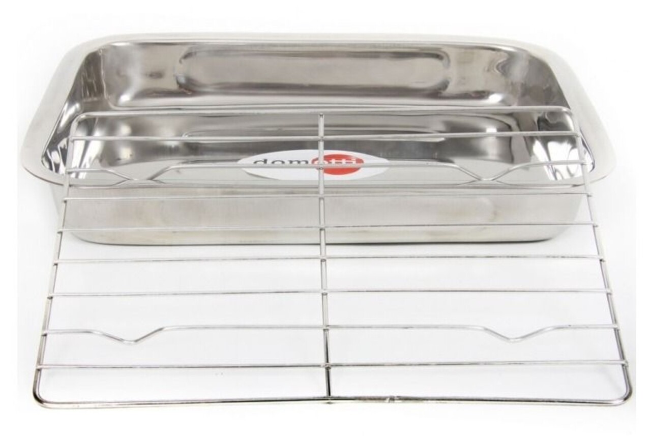 Tava Cuptor Cu Gratar, Domotti, 35x26 Cm, Inox