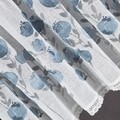 Eurofirany keresztfüggöny, Blue Flowers, 60x150 cm, poliészter, fehér / kék