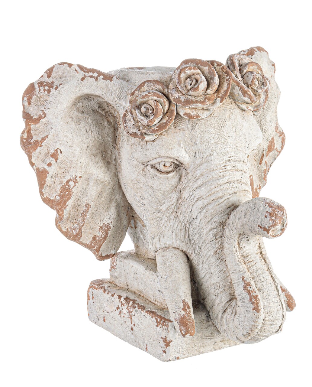 Elephant Head Kültéri virágcserép/váza, Bizzotto, 48 x 38 x 43 cm, magnézium