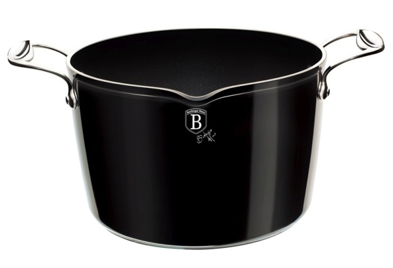 Berlinger Edény Fedővel Tésztafőzéshez, Black Royal Collection, 24 Cm Ø, 6 L, Kovácsolt Alumínium