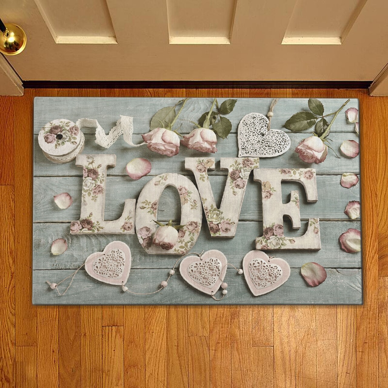 Love Rose Bejárati szőnyeg, Casberg, 38x58 cm, poliészter