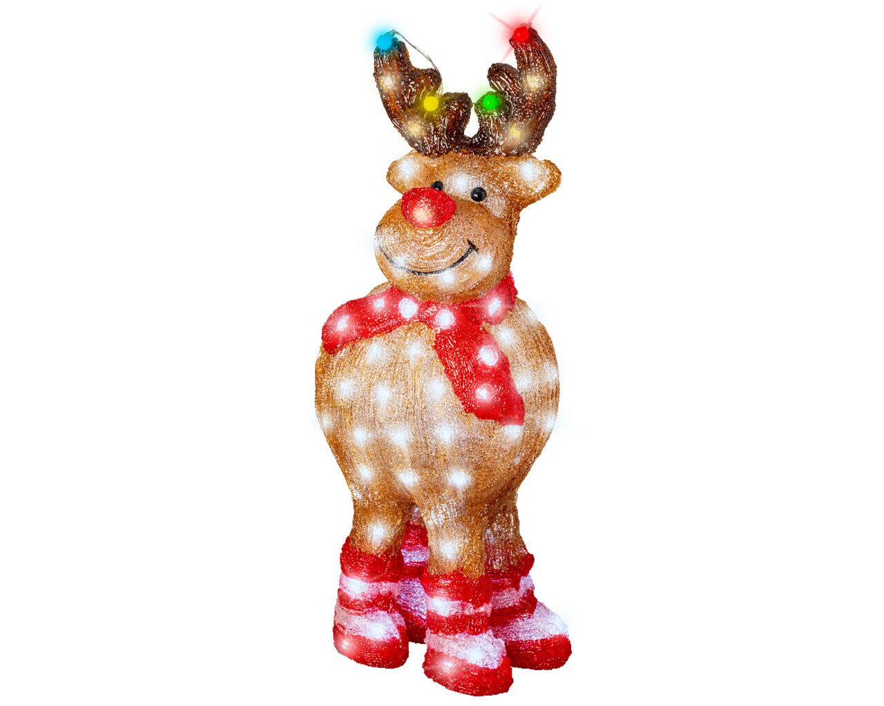 Reindeer fénydekoráció, lumineo, 22.5x29x63.5 cm, akril, színes