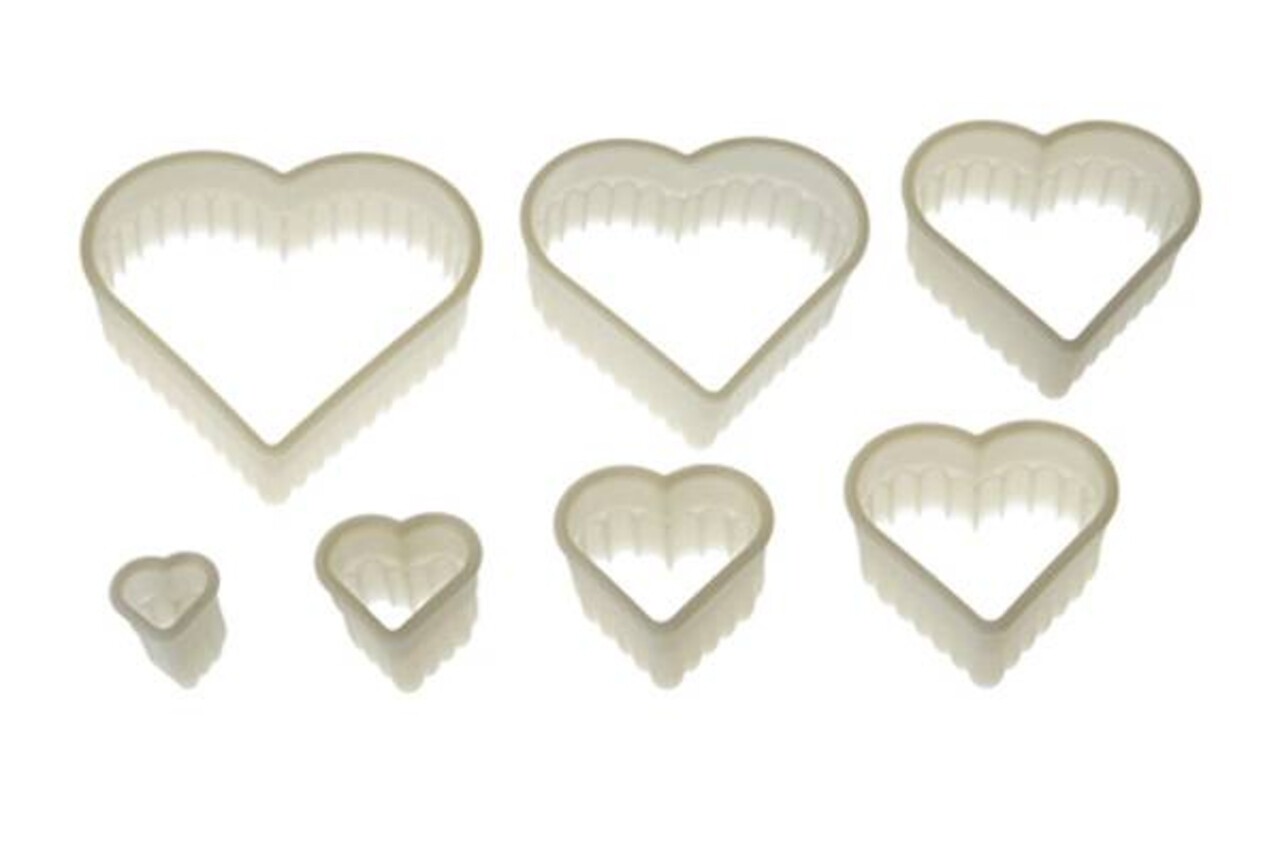 Heart 7 darabos Forma keksznek szett Silikomart, 3x2.5 cm - 12x11.5 cm, nejlon