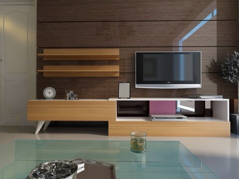 LINA Nappali bútor, Gauge Concept, 2 darabos, PAL, tíkfa/fehér
