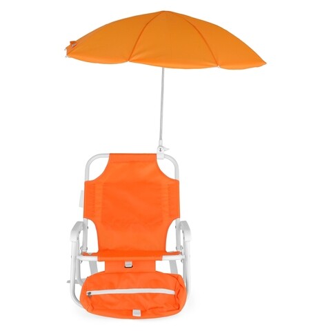Kids Beach Szék napernyővel és hűtőtáska gyerekeknek,  L.37 l.28 H.45, narancssárga
