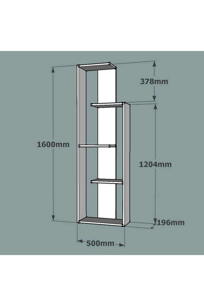 Wand Könvyszekrény, Puqa Design, 50x19.6x160 Cm, Fehér