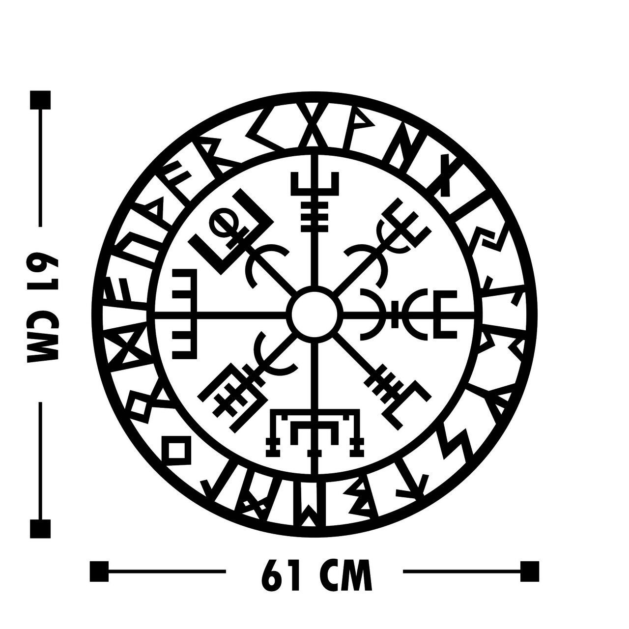 Vegvisir 2 Fali Dekoráció, Tanelorn, 61x61 Cm, Fém