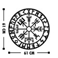 Vegvisir 2 Fali dekoráció, Tanelorn, 61x61 cm, fém