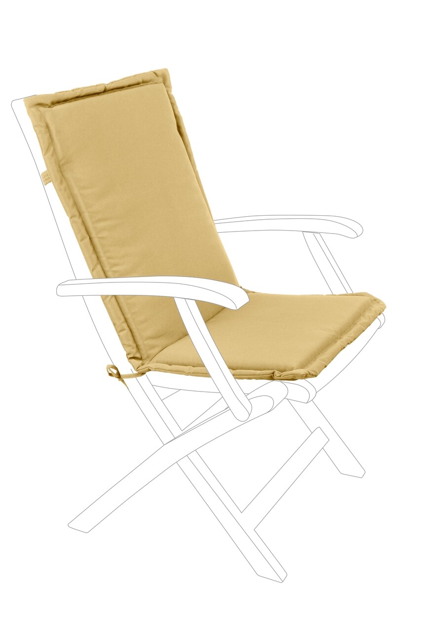 Poly180 Párna kerti székre, Bizzotto, 45 x 94 cm, vízhatlan poliészter, mustársárga