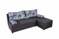 Modena Grey Flower Megfordítható, kihúzható sarokkanapé 206 x 145 x 80 cm tárolóládával