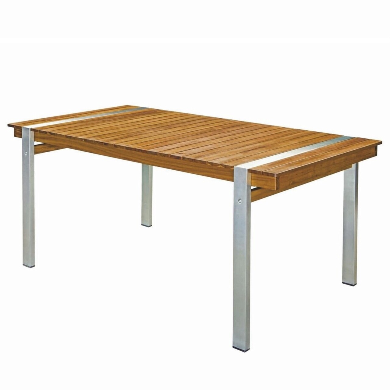 BigBuy Home Norah Kerti asztal, 220 x 100 x 74 cm, akácfa/rozsdamentes acél